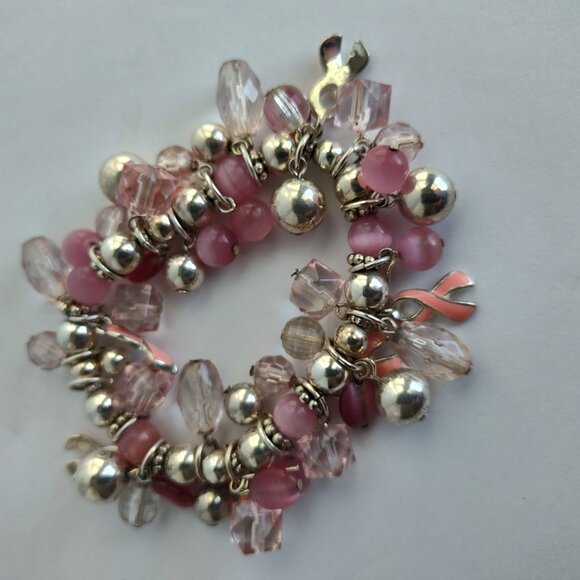 Ladies Breast Cancer Awareness Bracelet - Picture 2 of 2